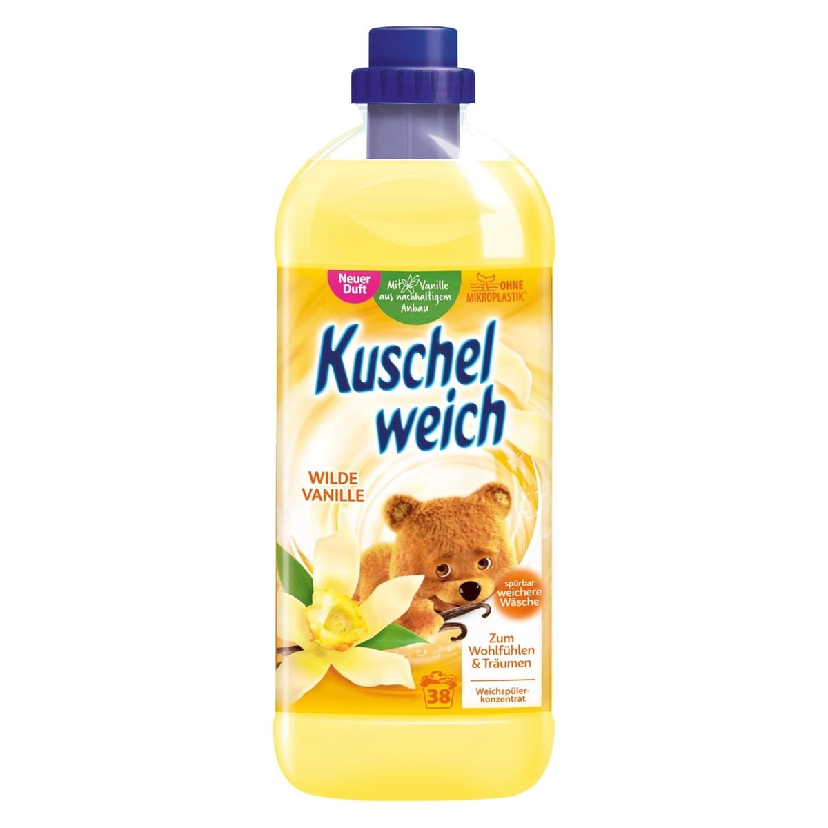 6x Fabric Softener KUSCHELWEICH Wilde Vanille 38 washes 1 l