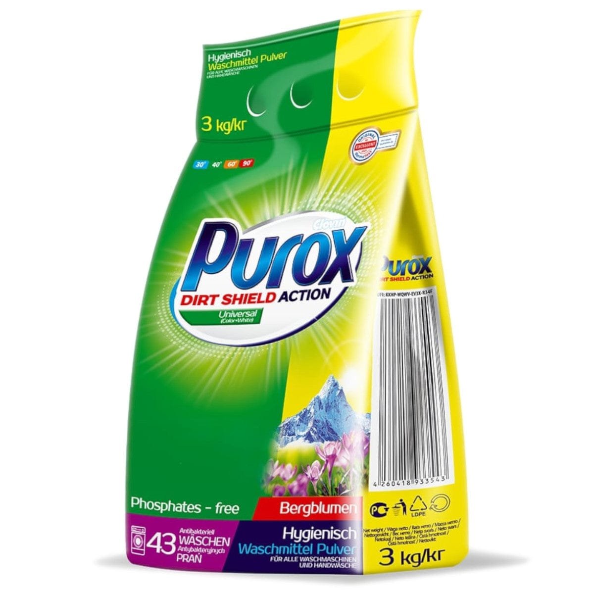 Washing Powder PUROX Universal 43 washes 3 kg