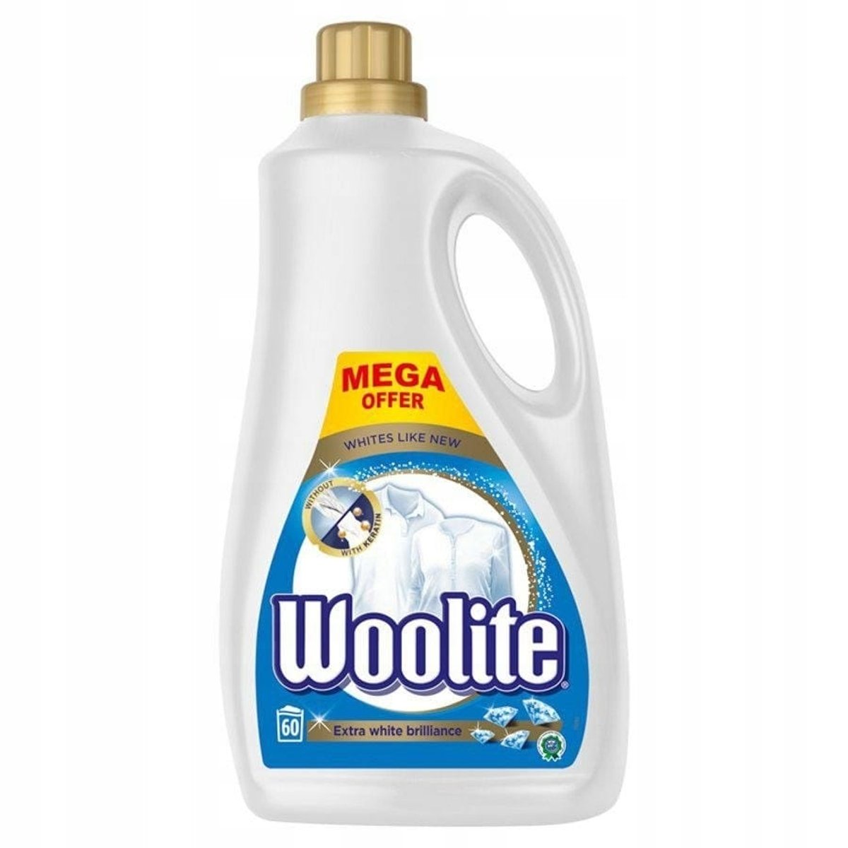 2x WOOLITE Washing Liquid for whites 60 washes 3.6 l