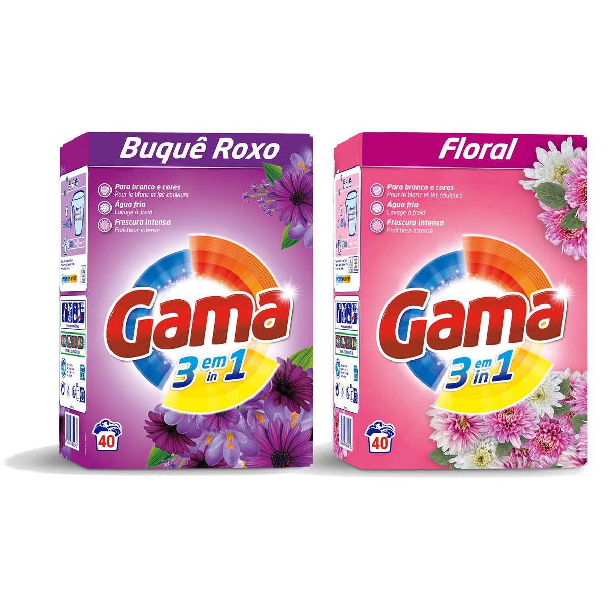 Washing powder GAMA Universal Mix Purple Bouquet Floral 40 washes 2x 2.2 kg