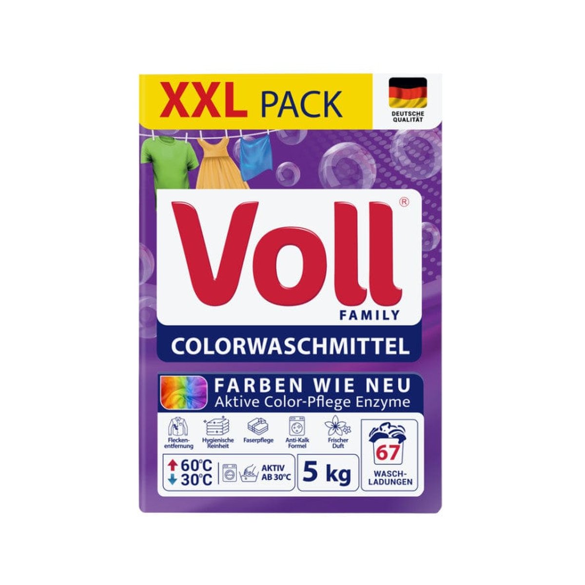 VOLL German washing powder for colors 67 washes 5 kg