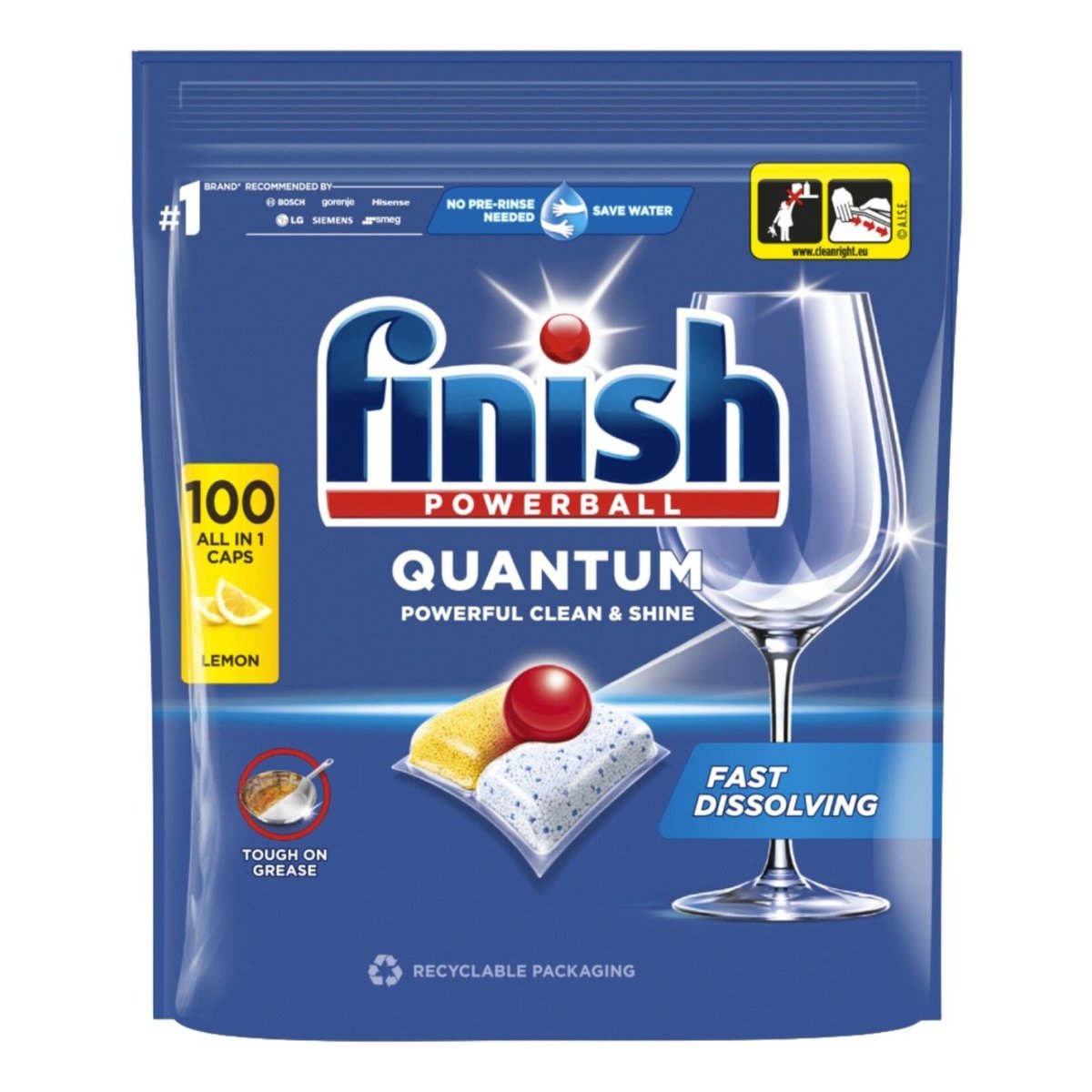 Finish Powerball Quantum all-in-1 Lemon 100 pcs