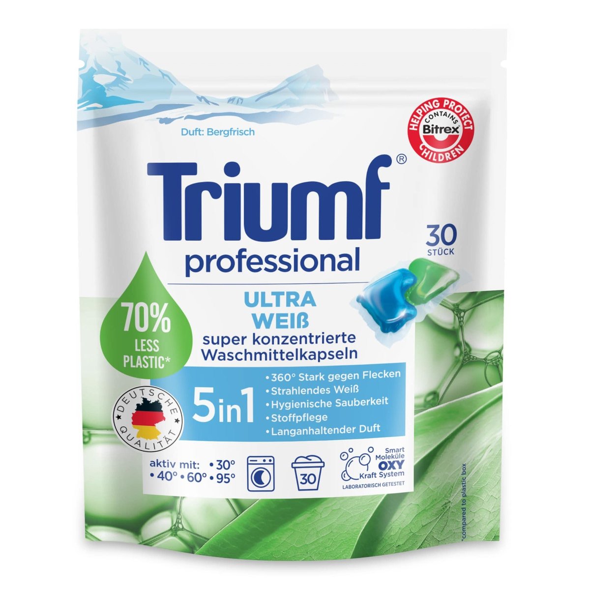 TRIUMF Laundry Capsules white color sport 2in1 3x 30 pcs