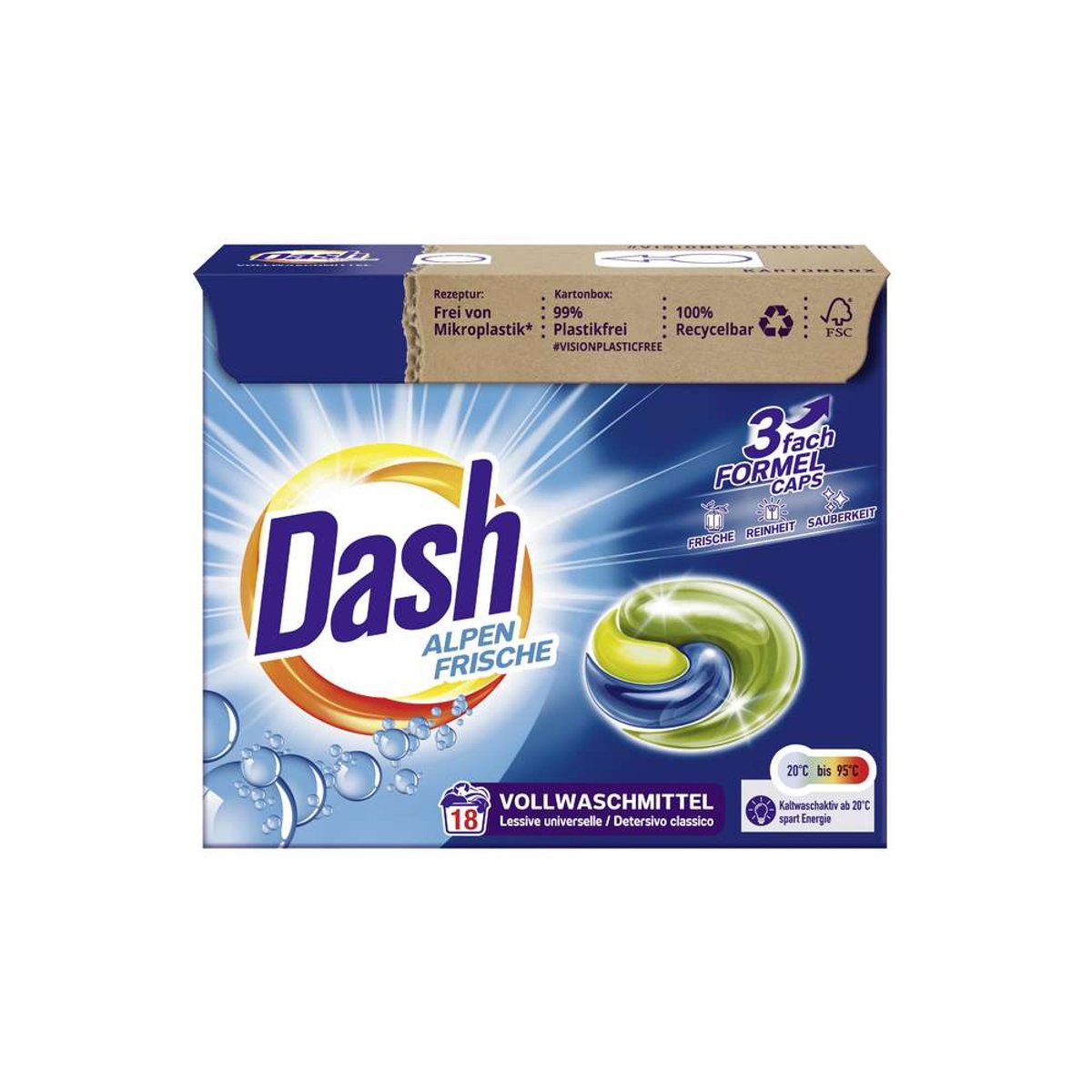 DASH Alpen Frische 3in1 Laundry Capsules 18 pcs