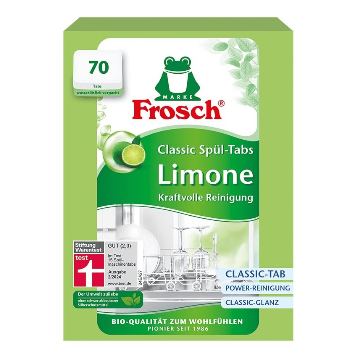Ecological dishwasher tablets FROSCH Classic Eco Tabs Lemon 70 pcs