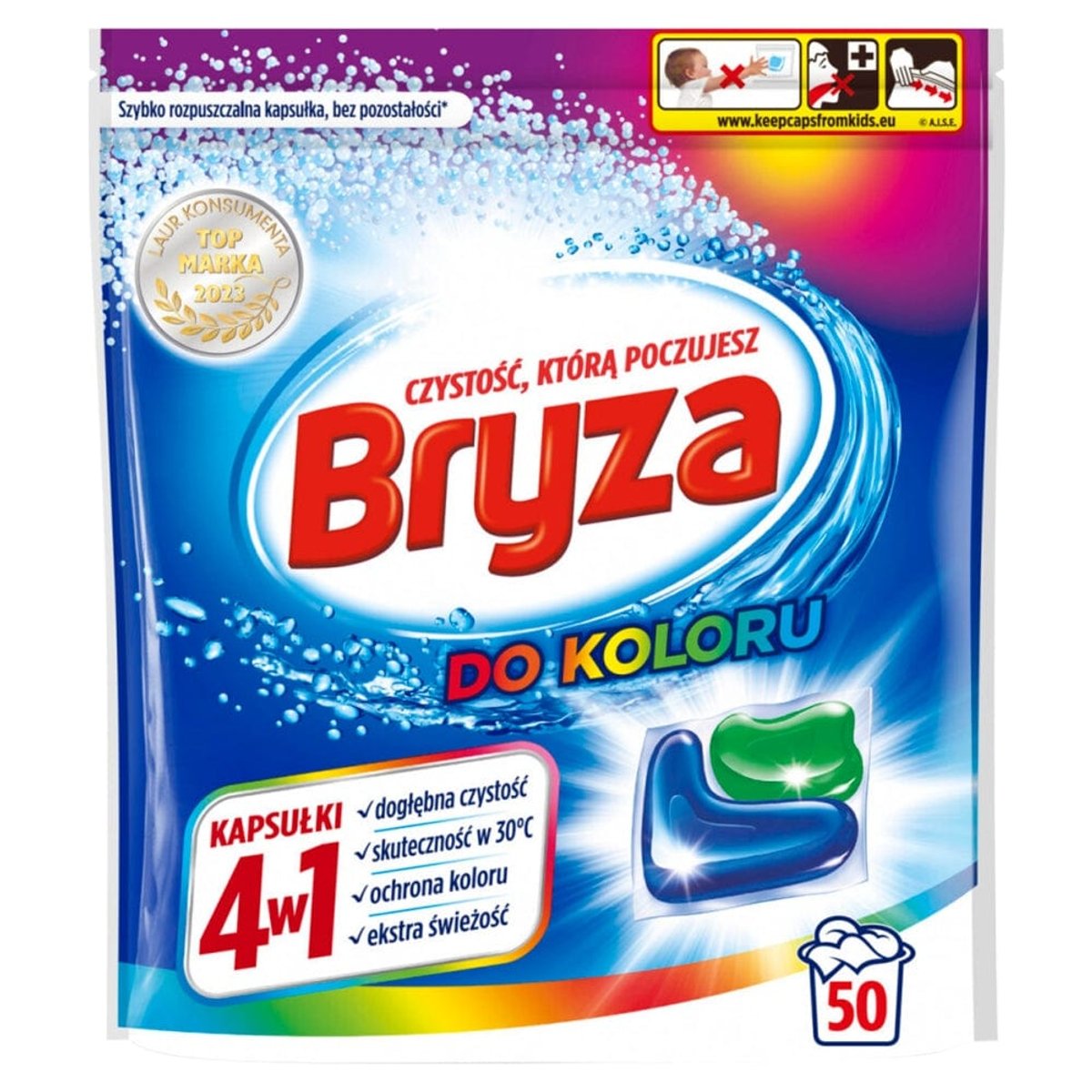 Laundry capsules BRYZA Spring Freshness Color 4-in-1 for color 50 pcs