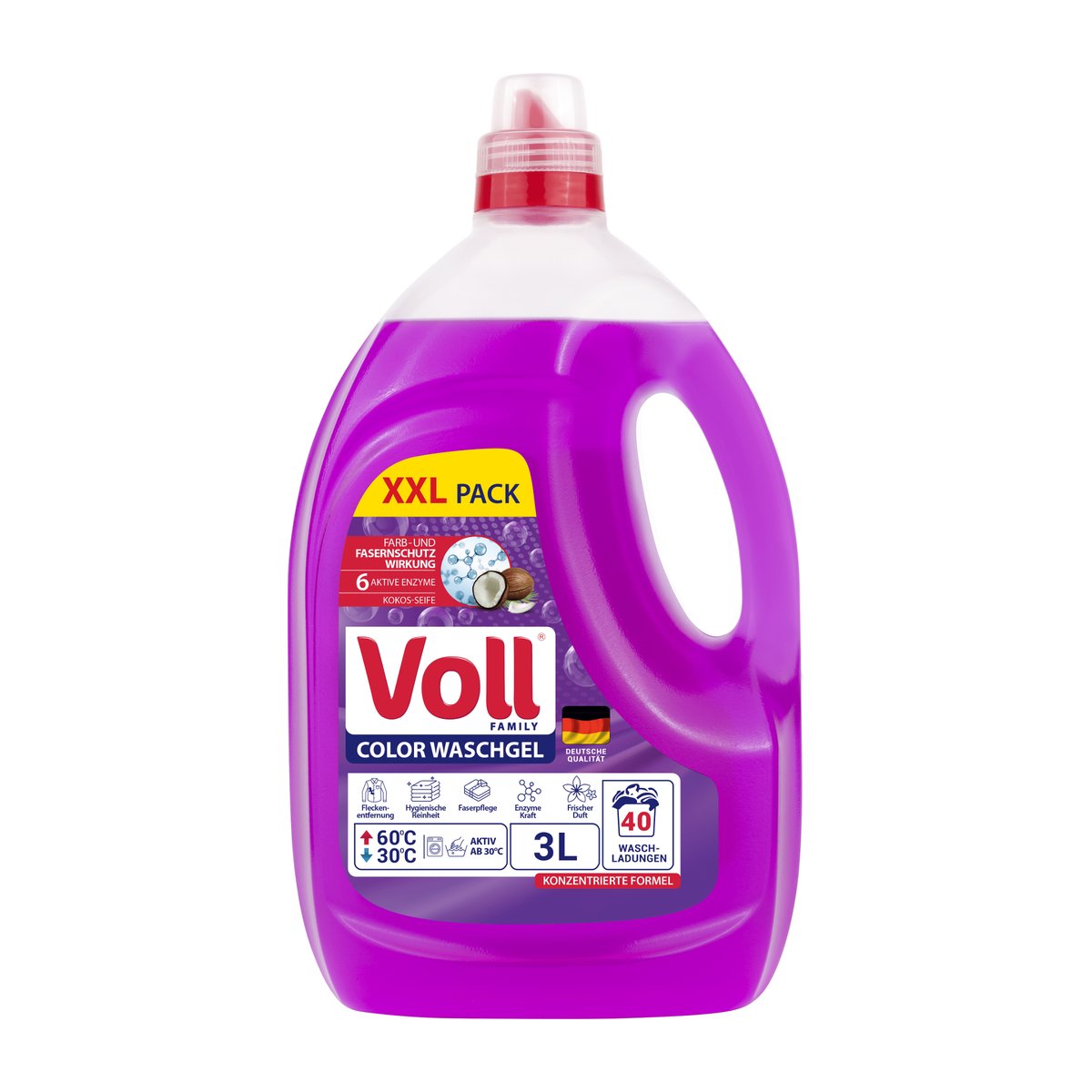 VOLL Color 3 l 40 washes German Washing Liquid for Colored Clothes