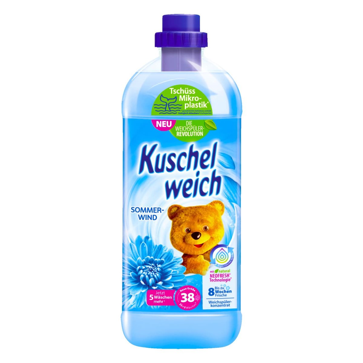 6x Fabric softener KUSCHELWEICH Sommerwind 38 washes 1 l