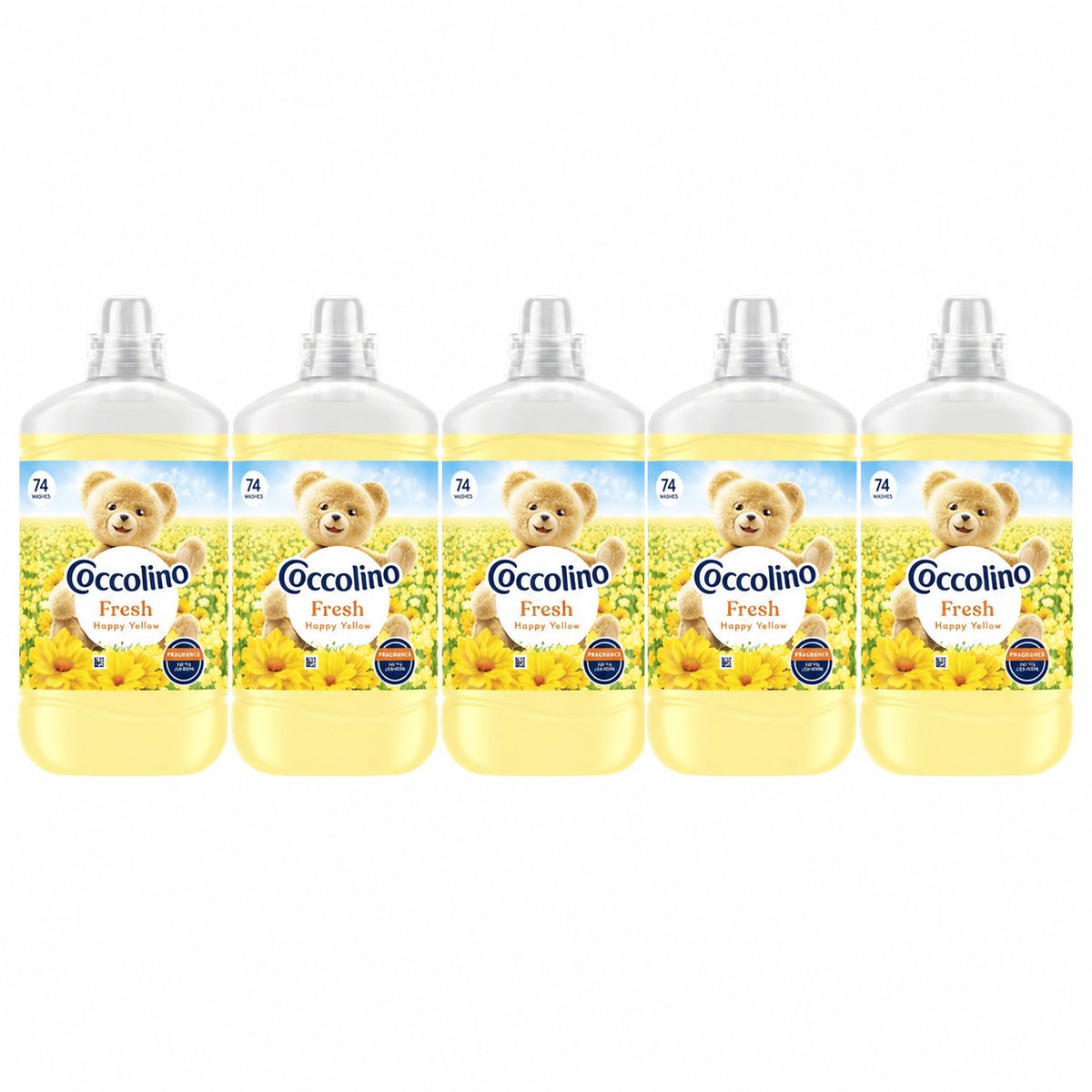 5x Fabric softener COCCOLINO Happy Yellow 1.702 l