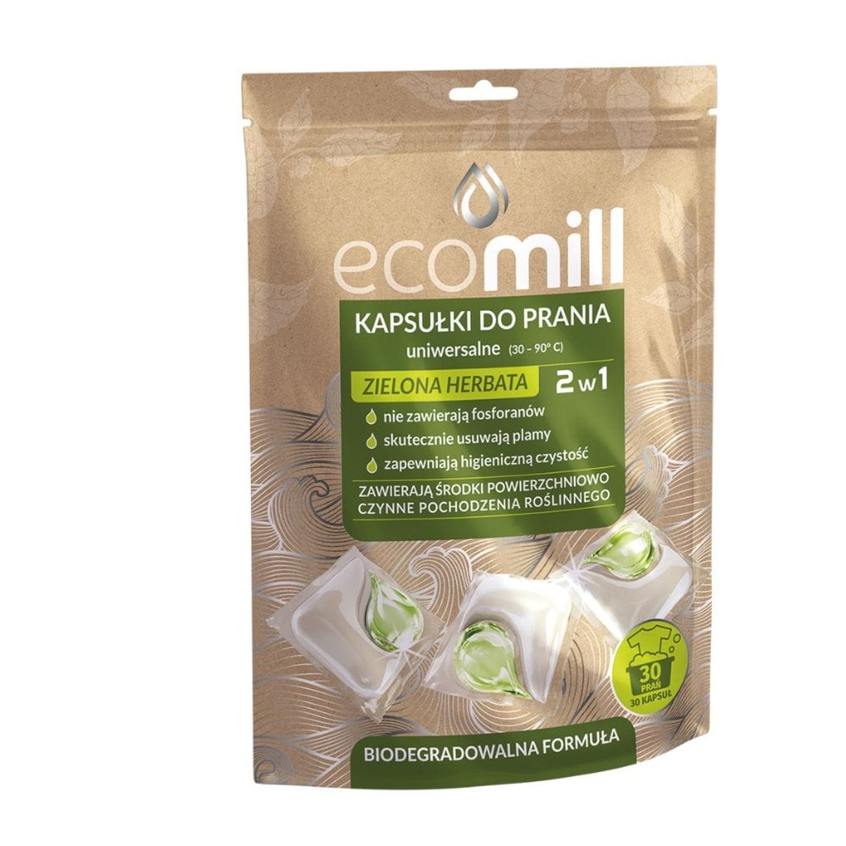 Laundry Capsules ECOMILL Green Tea Universal 2-in-1 30 pcs