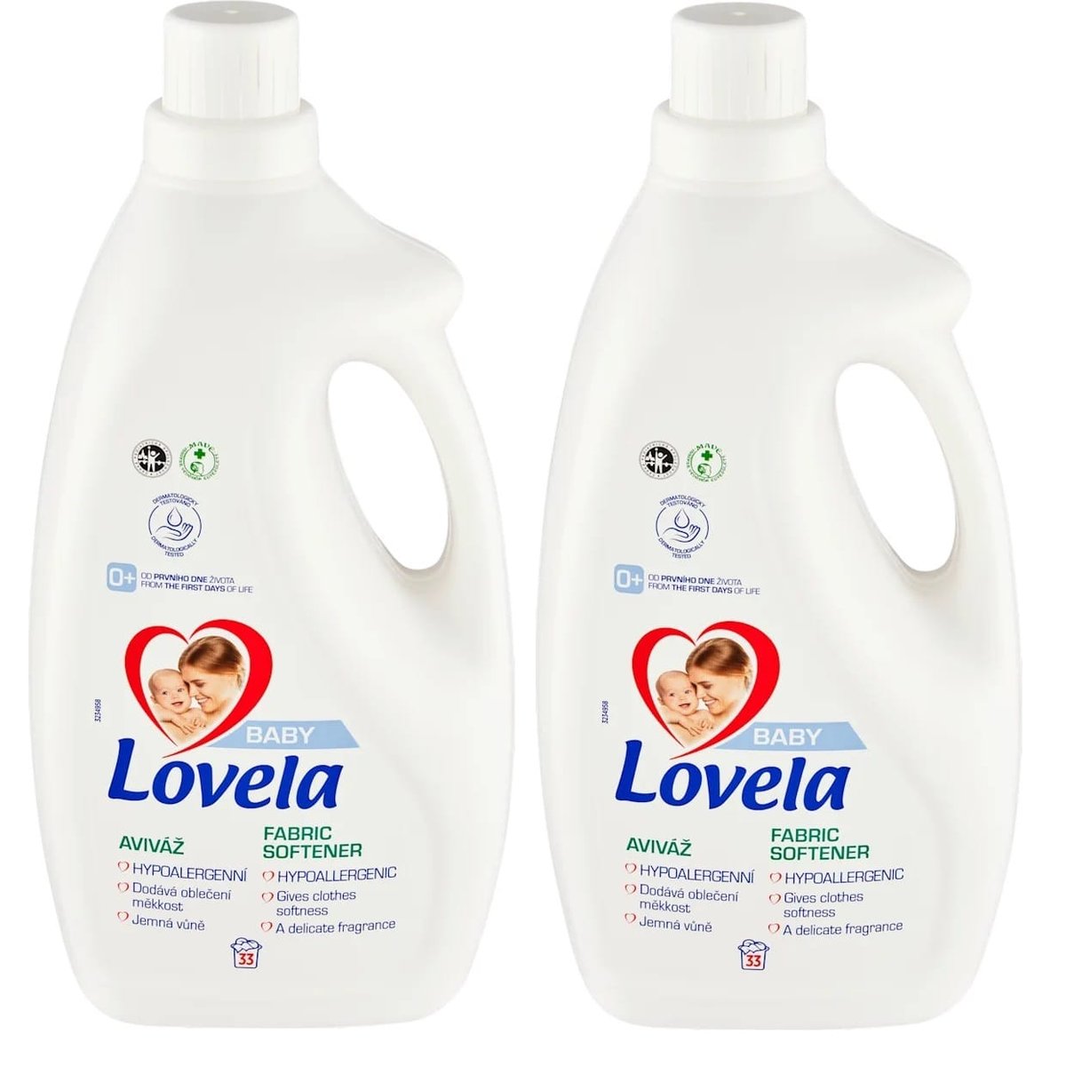 2x LOVELA Baby hypoallergenic fabric softener 33 washes 2 l