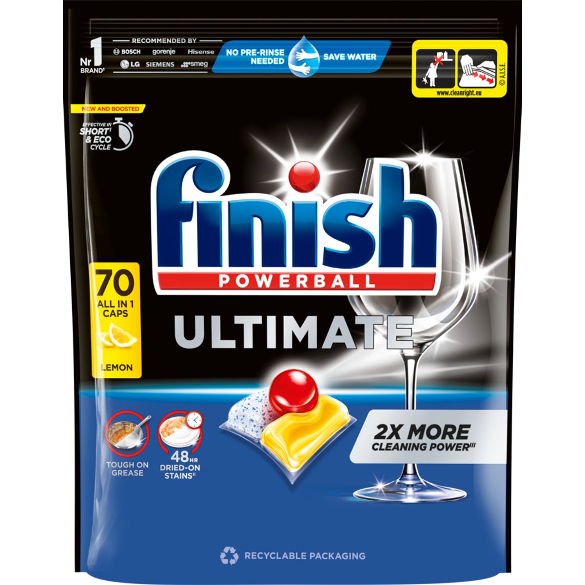 Finish Ultimate All-in-1 Capsules Lemon 70 pcs