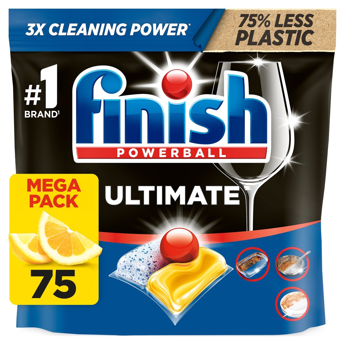 Finish Ultimate All-in-1 Tablets Lemon 75 pcs