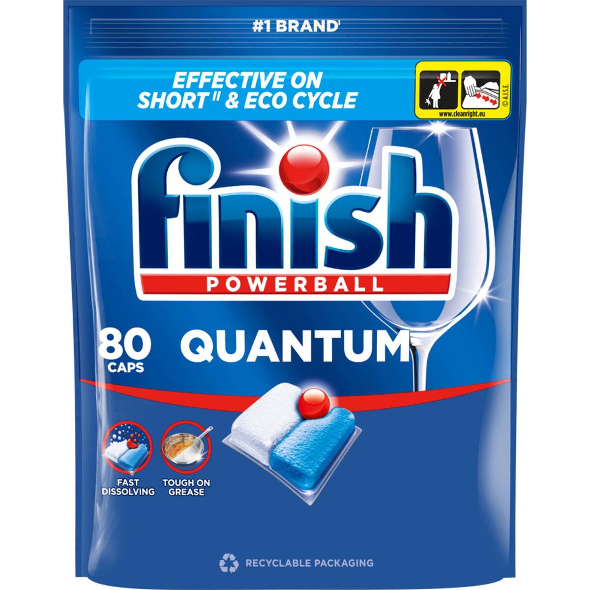 Finish Quantum Powerful Clean & Shine Capsules Fresh 80 pcs