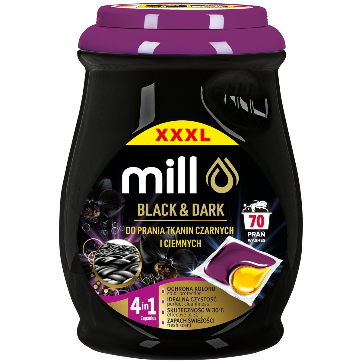 MILL Black & Dark Laundry Capsules for Black and Dark 70 pcs