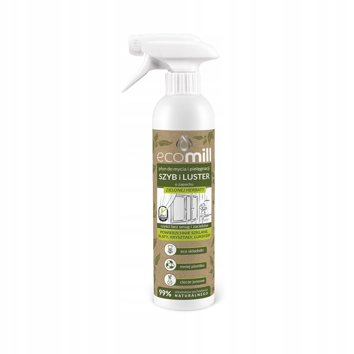 ECOMILL 500 ml Green Tea Window Cleaning Liquid