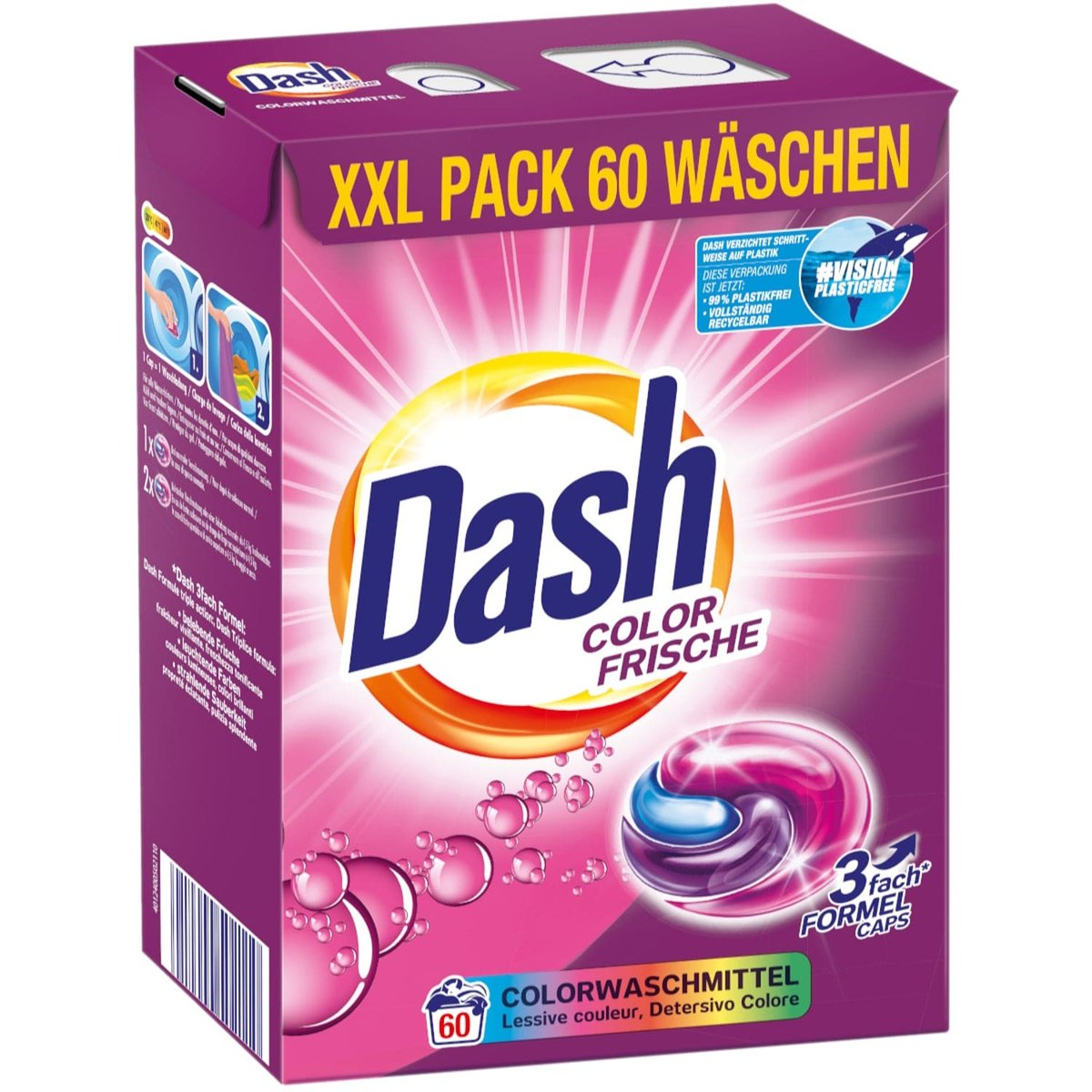 Laundry Capsules DASH Color Detergent 3in1 60 pcs