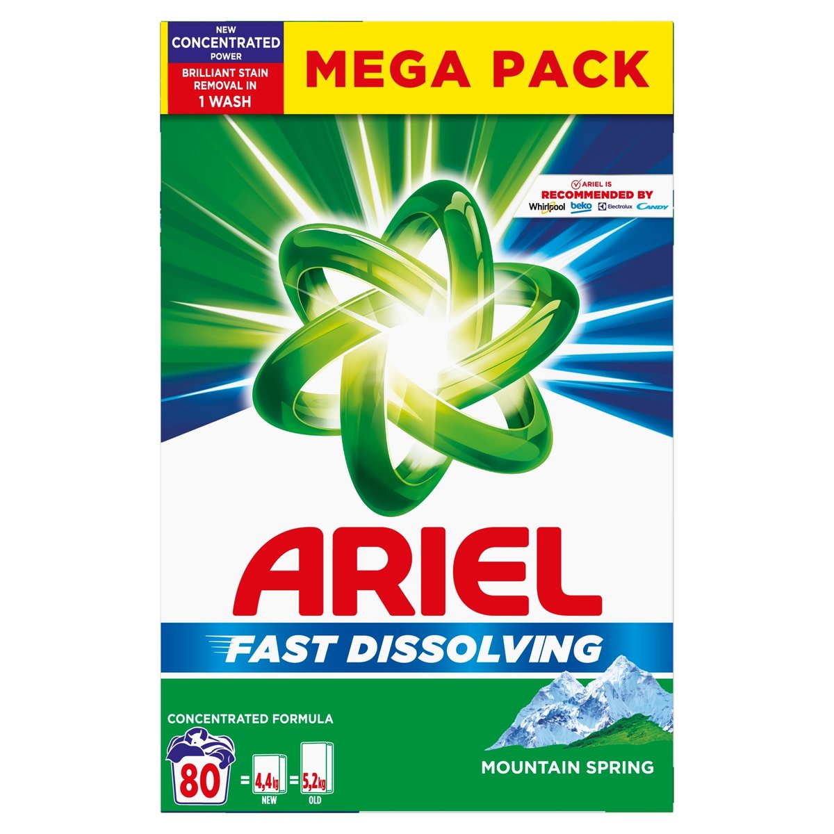 ARIEL Mountain Spring Box Washing Powder 4.4 kg 80 washes
