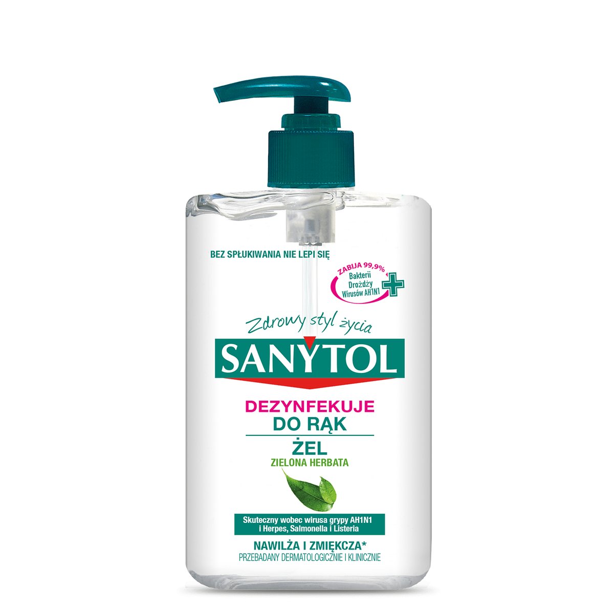 Hand disinfectant gel SANYTOL Green tea 250 ml