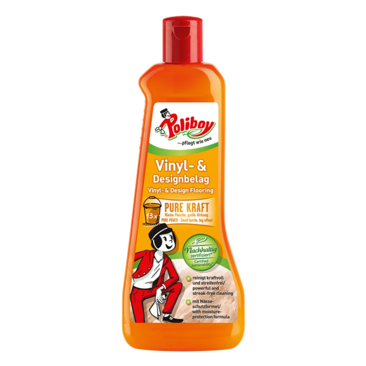 Liquid for care and washing of panels and vinyl floors POLIBOY Vinyl & Designbelag 500 ml