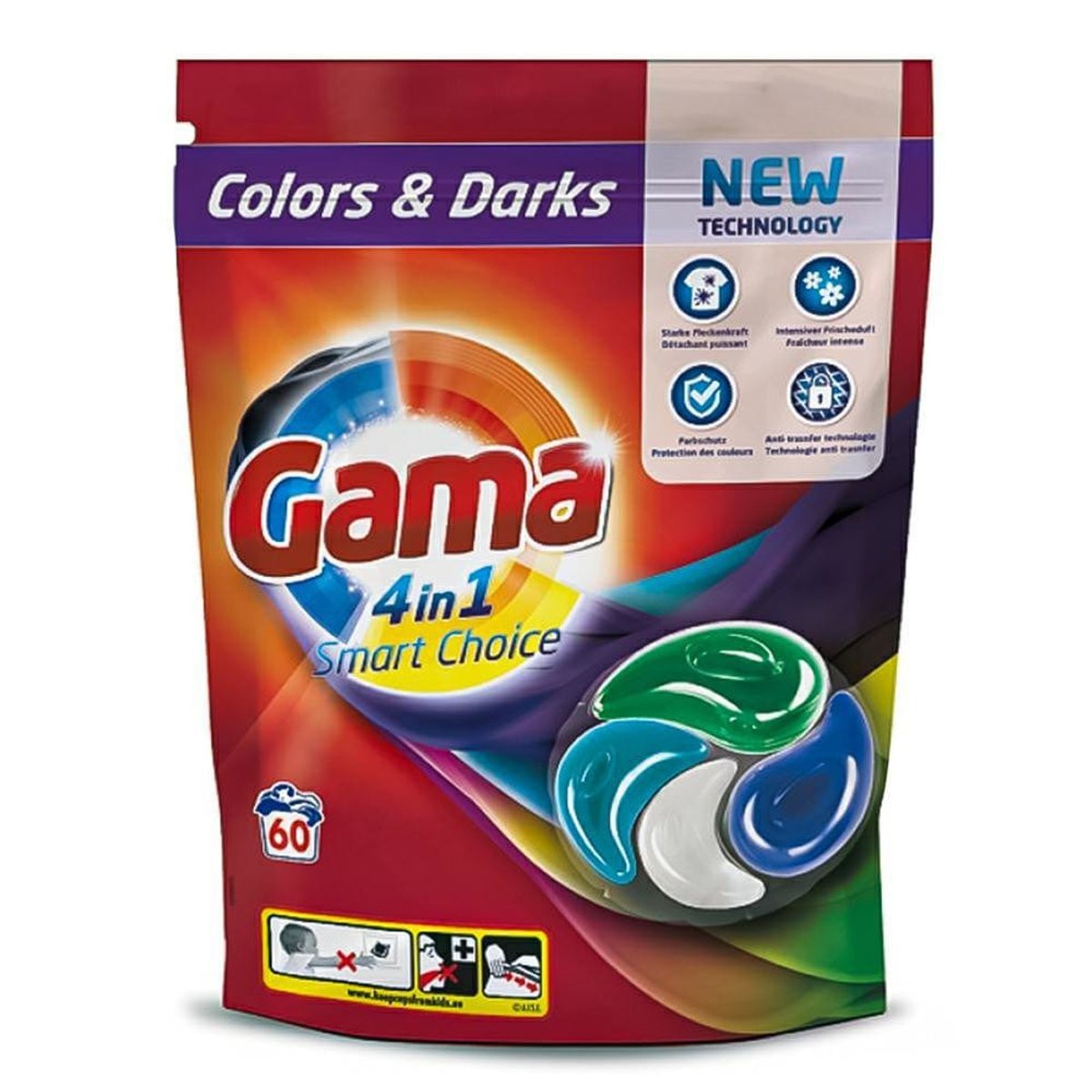 GAMA 4in1 Smart Color&Darks Washing Capsules 60 pcs