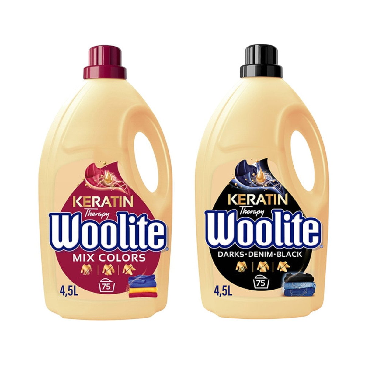 Laundry detergent WOOLITE Keratin Therapy MIX black + colour 75 washes 2x 4.5 l