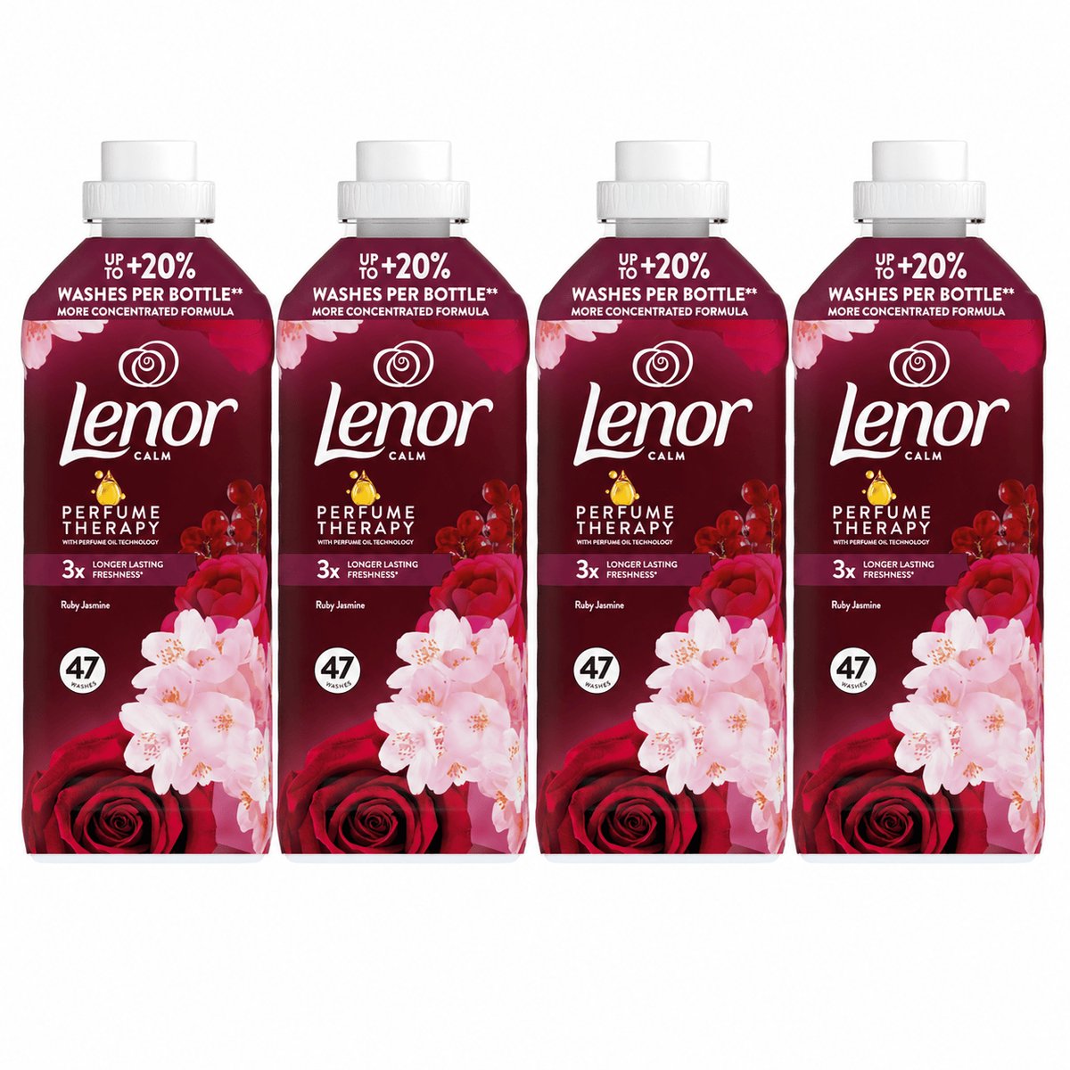 4x Fabric softener Lenor Ruby Jasmine 47 washes 987 ml