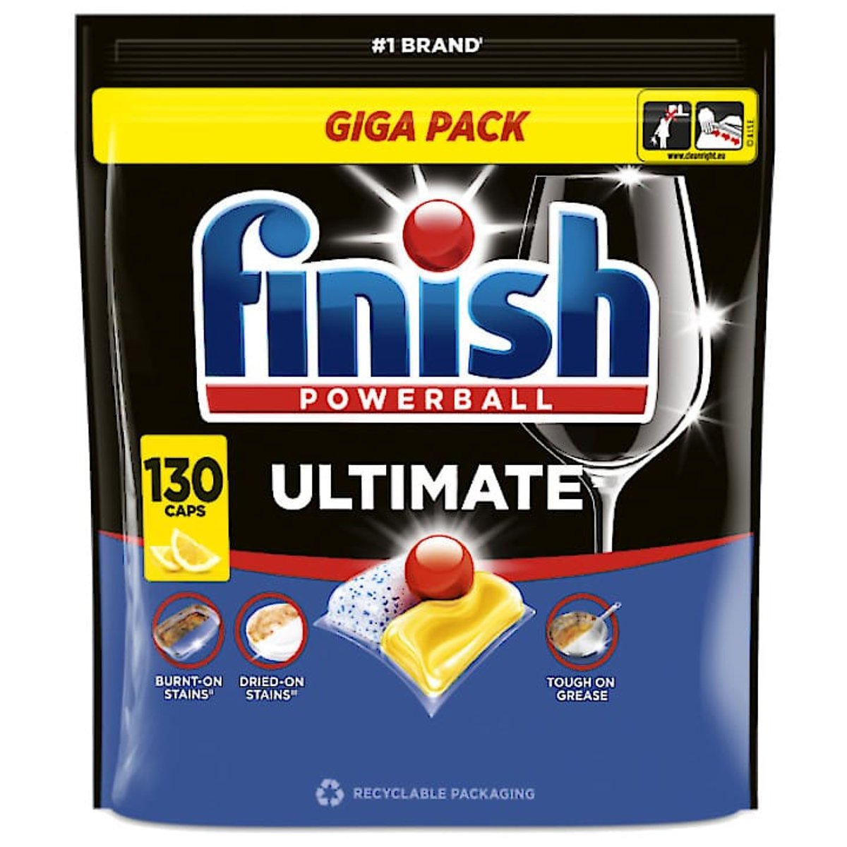 Dishwasher Capsules FINISH Powerball Quantum Lemon 130 pcs