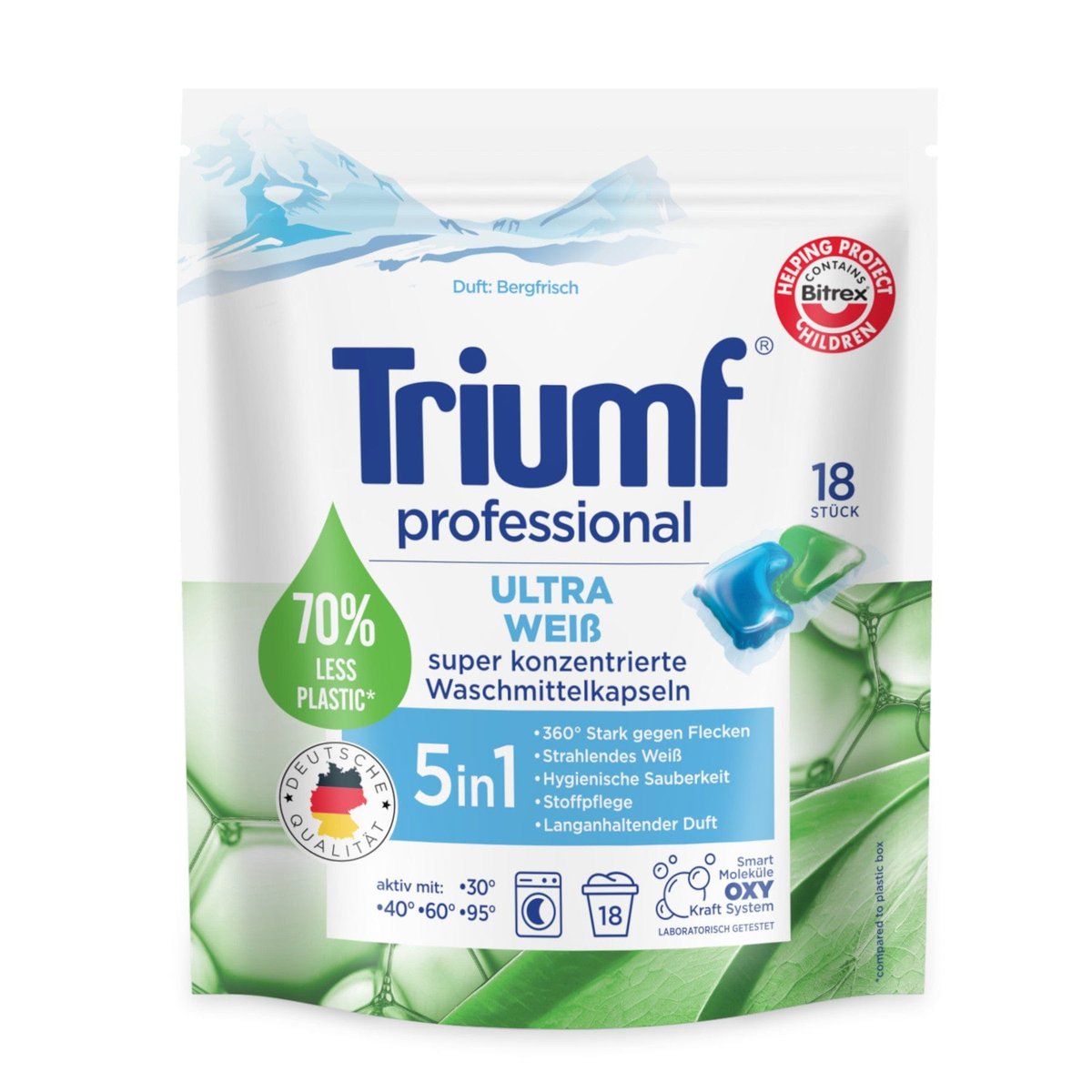 TRIUMF Ultra Weiss White Laundry Capsules 18 pcs