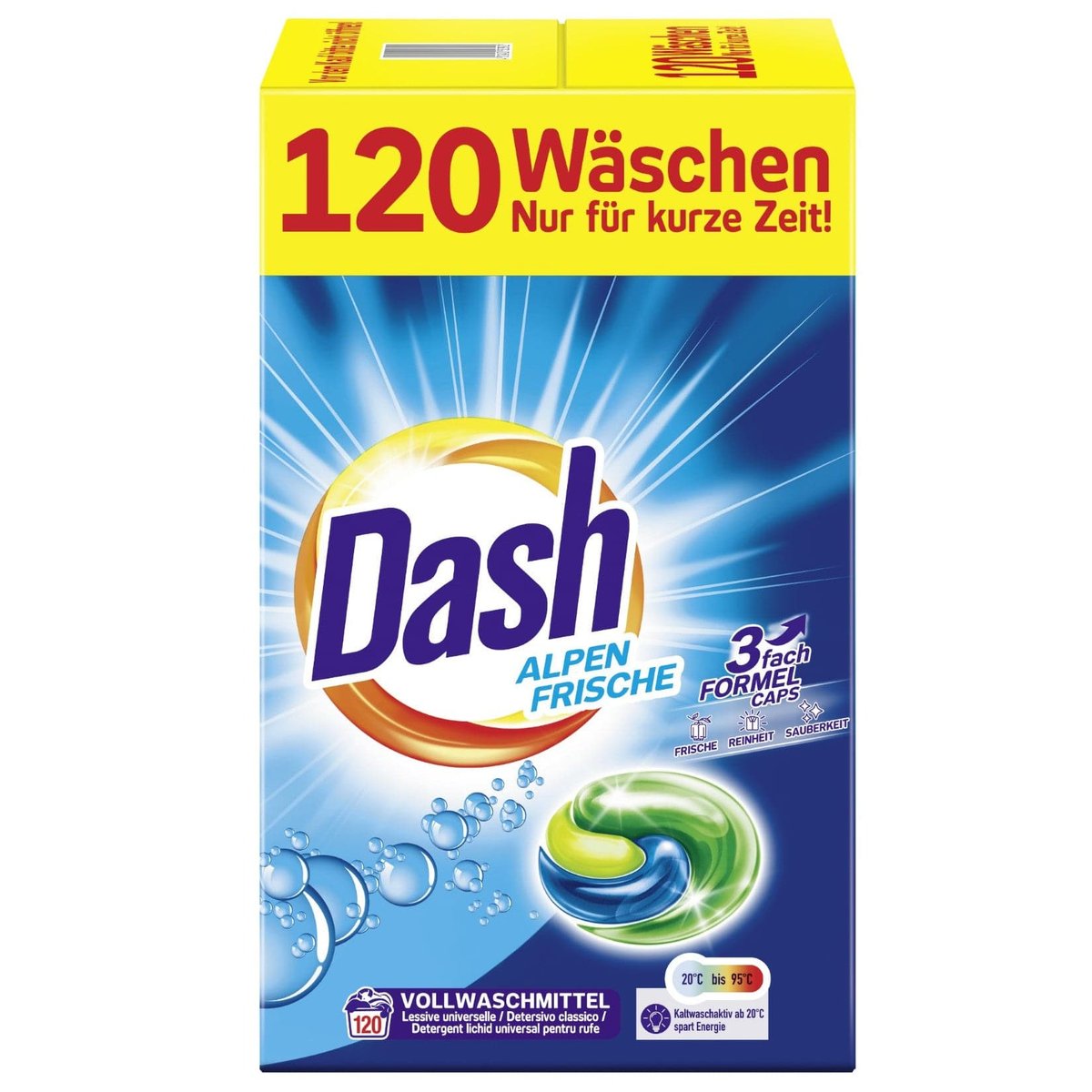 Laundry Capsules DASH Alpen Frische Universal 120 pcs