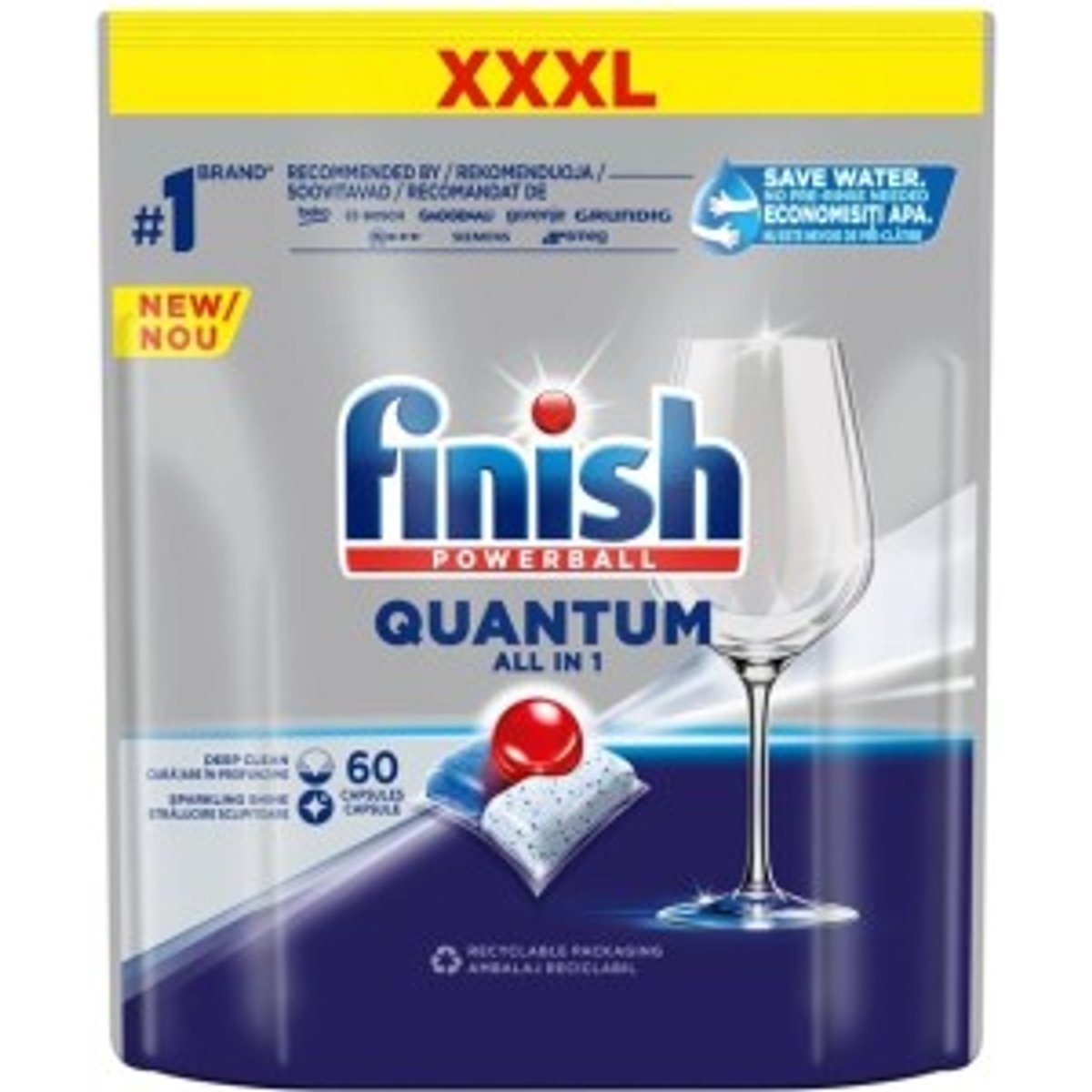 FINISH Quantum All-in-1 Dishwasher Capsules — 60 Capsules