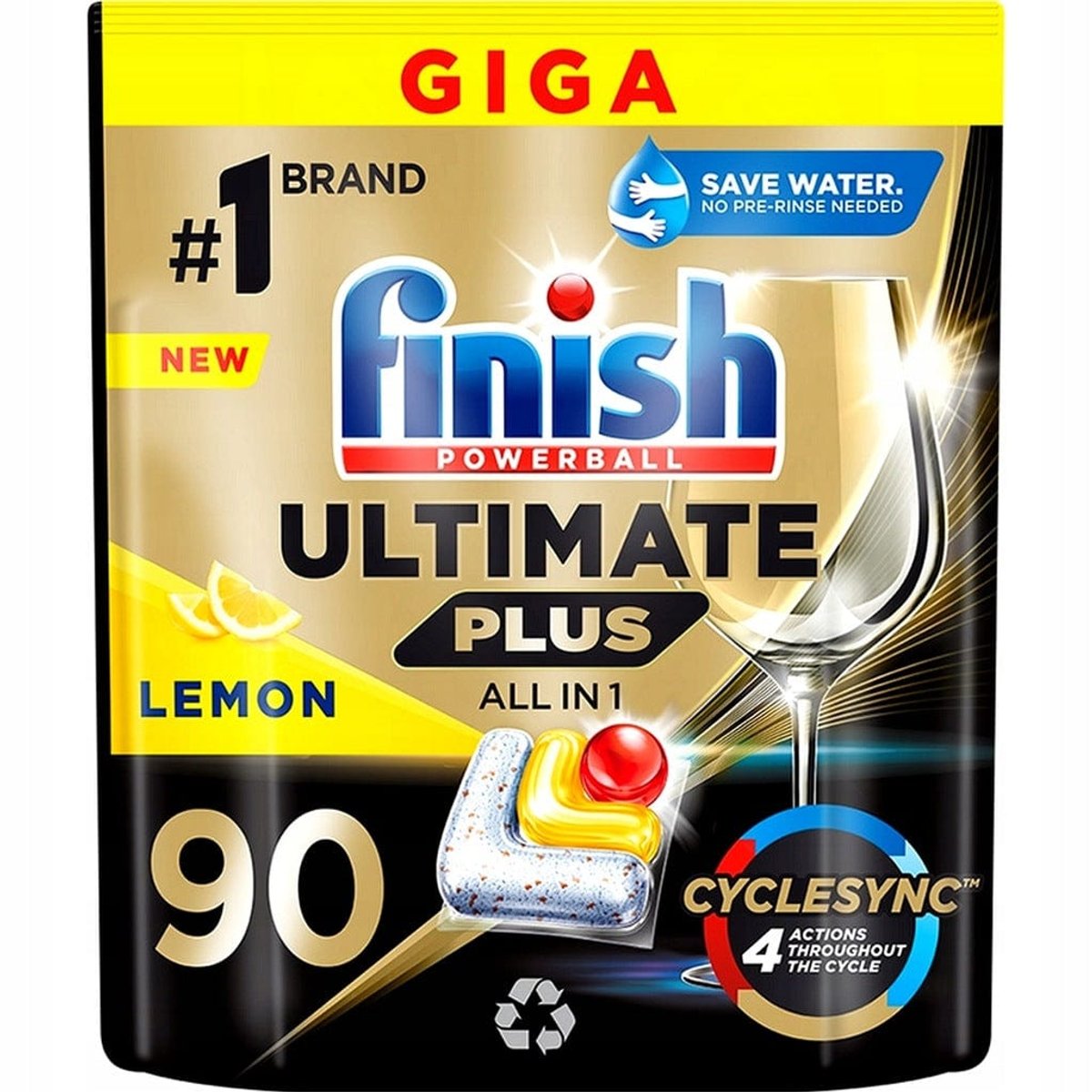 FINISH Ultimate Plus all-in-1 Dishwasher Tabs Lemon 90 pcs