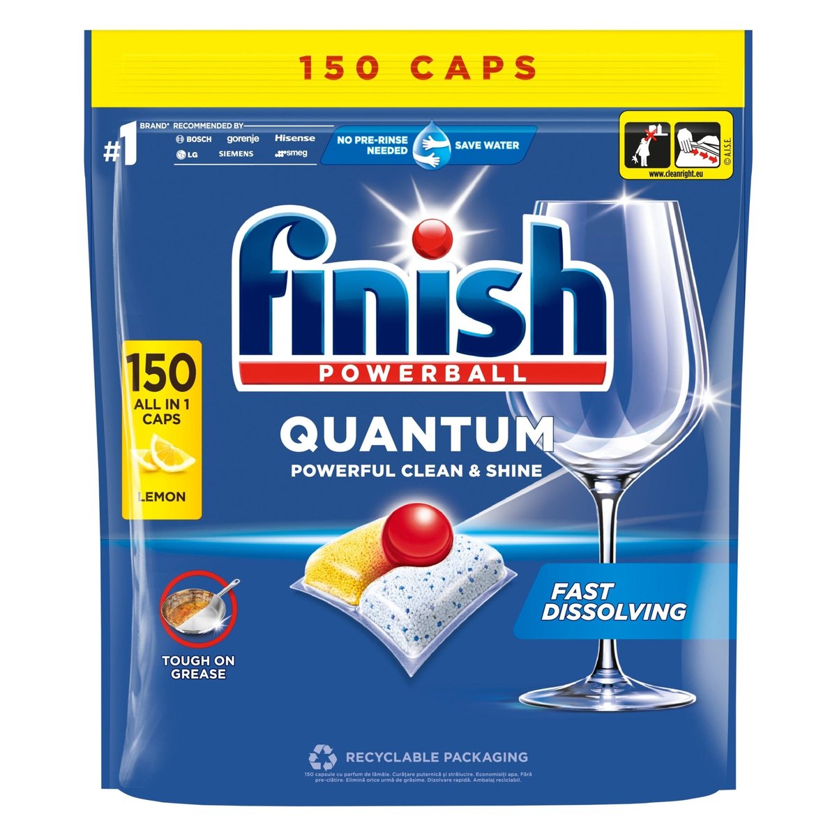 Dishwasher capsules FINISH Quantum all-in-1 Lemon 150 pcs