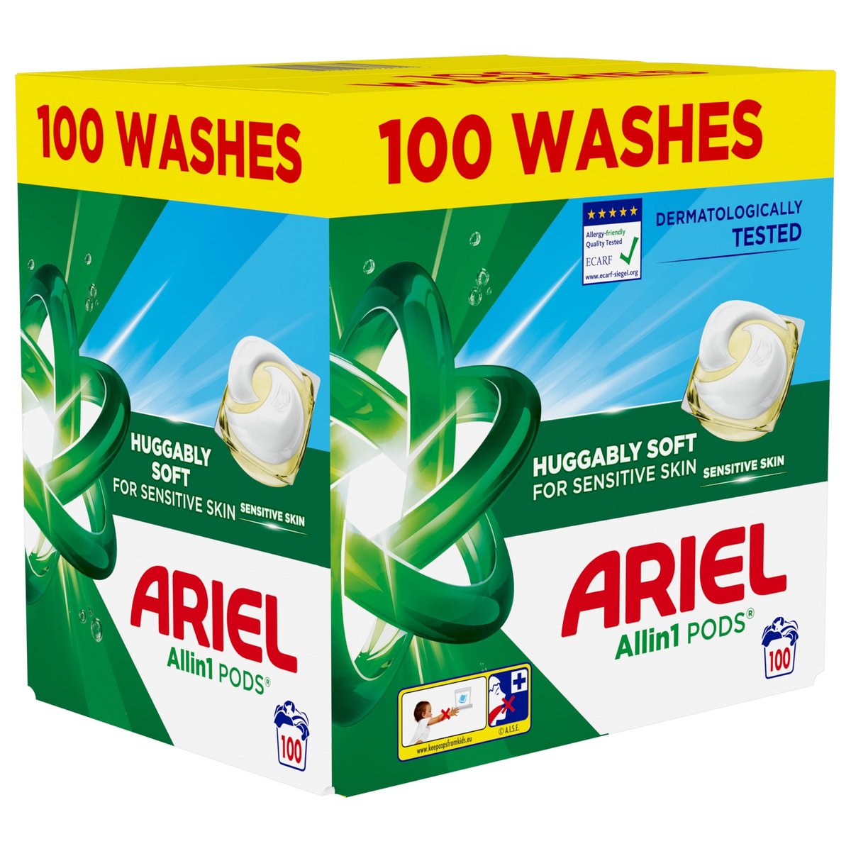 Laundry Capsules ARIEL Sensitive all-in-1 Pods 100 pcs