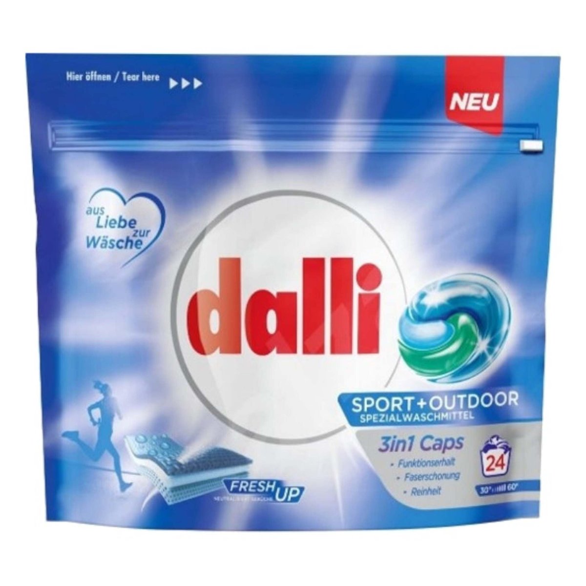 DALLI Sport Outdoor 3in1 Laundry Capsules, 24 pcs