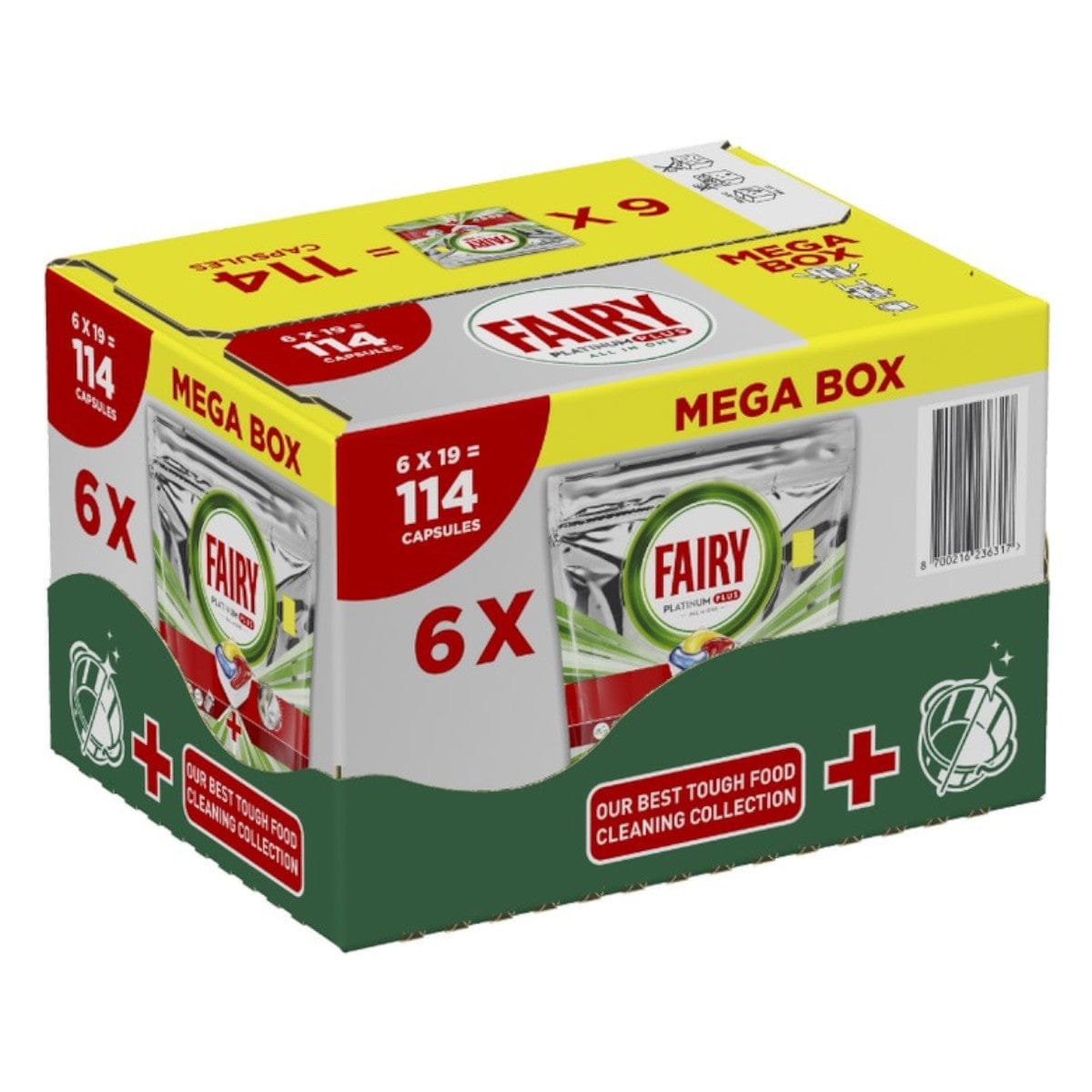 FAIRY Platinum Plus all-in-1 Lemon Dishwasher Capsules 114 pcs