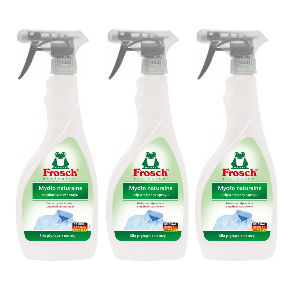 3x Stain remover spray FROSCH Natural soap 500 ml