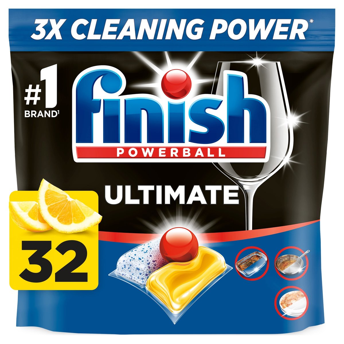 Finish Ultimate All-in-1 Tablets Lemon 32 pcs