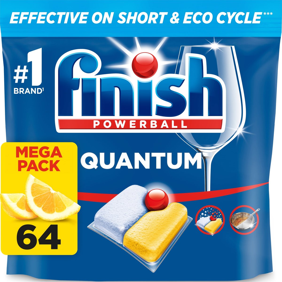 Finish Quantum All-in-1 Tablets Lemon 64 pcs