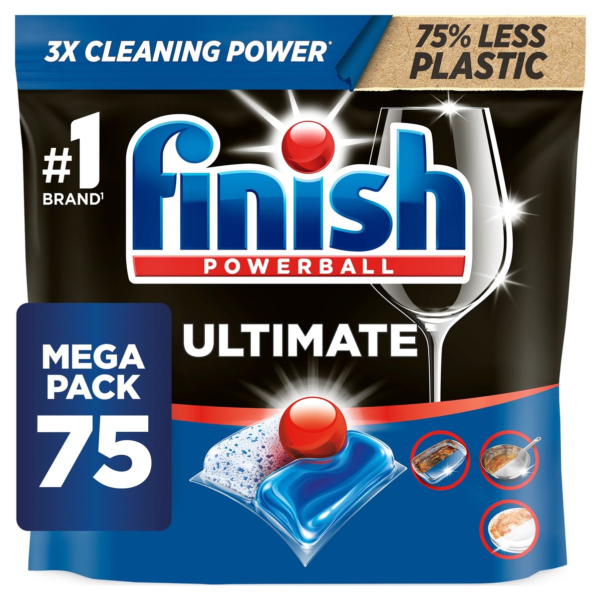 Finish Ultimate All-in-1 Deep Clean & Shine Tablets 75 pcs